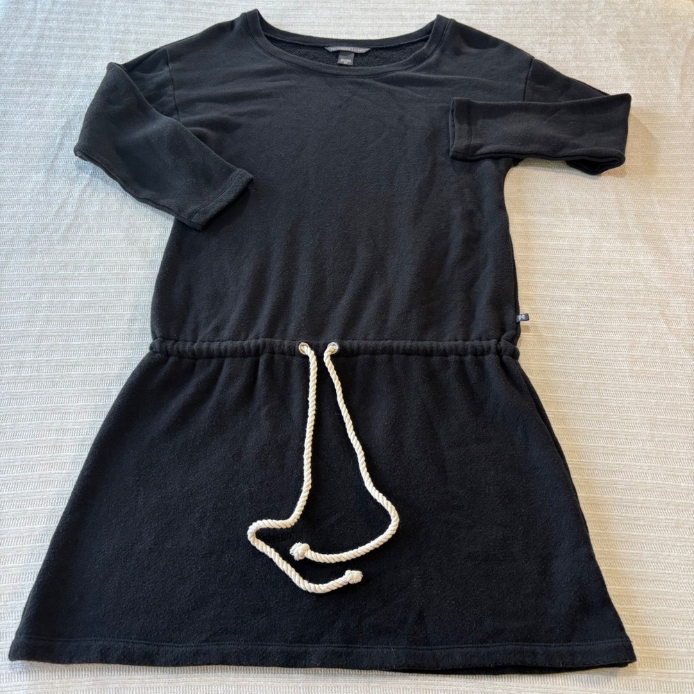 Victoria's Secret Black Drawstring Waist Sweatshirt Dress Small 11007648